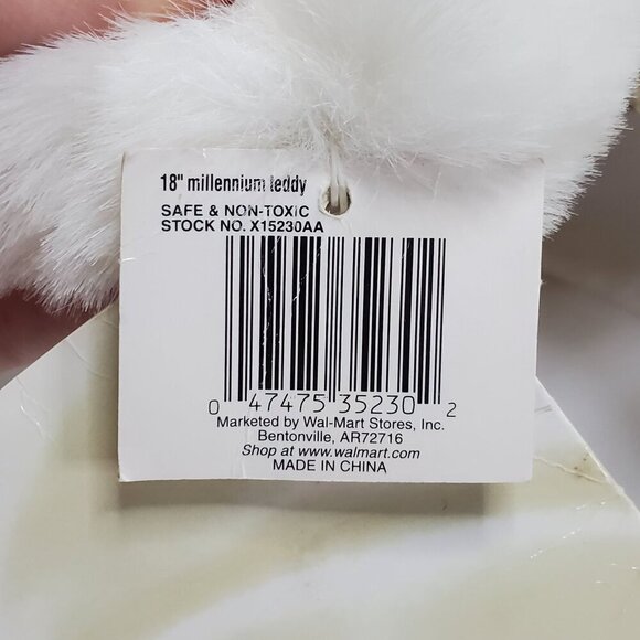 2001 Keepsake Memories Bear White with Gold Outfit Limited Edition 18" Tall NOS - Picture 7 of 11